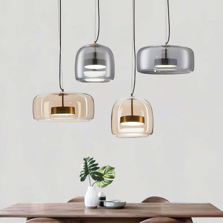 LumiGlas: Elegante lampada a sospensione in vetro – Luce stilosa per soggiorno e sala da pranzo