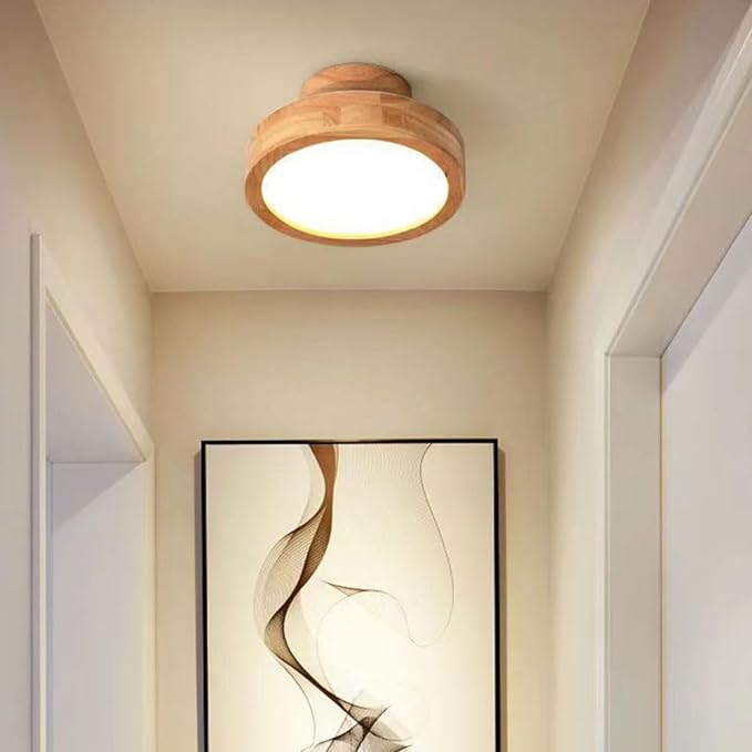 LumiHolz: Moderno lampadario a LED in legno – Luce di design dimmerabile per ufficio e soggiorno