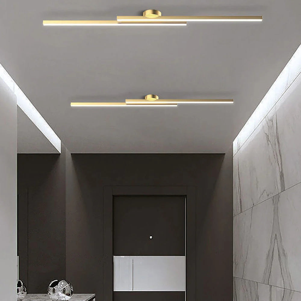 LumiLine: Moderno lampadario a LED a forma allungata con distribuzione omogenea della luce – per corridoi e interni