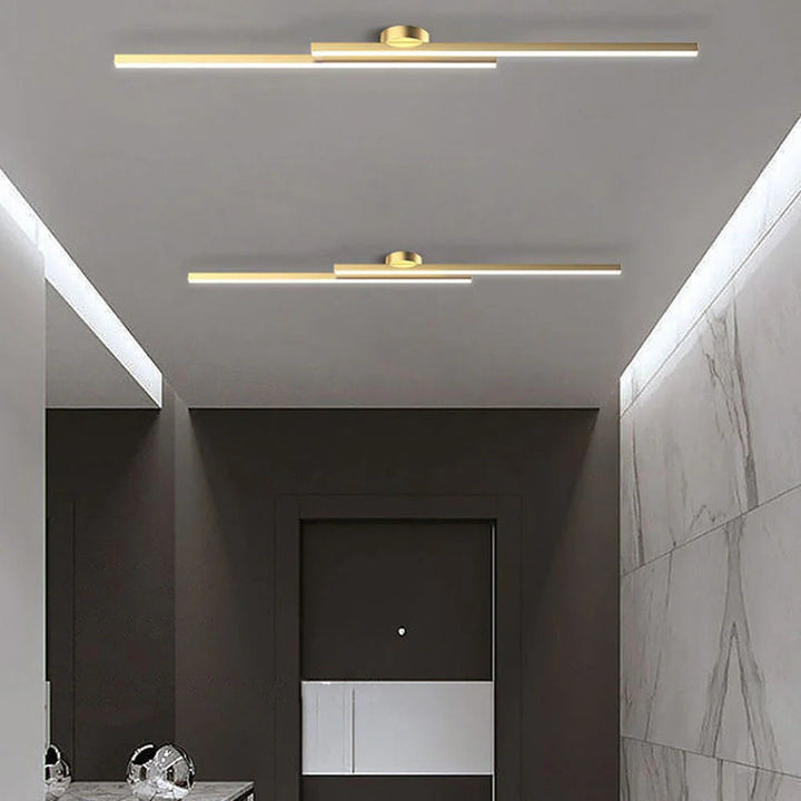 LumiLine: Moderno lampadario a LED a forma allungata con distribuzione omogenea della luce – per corridoi e interni