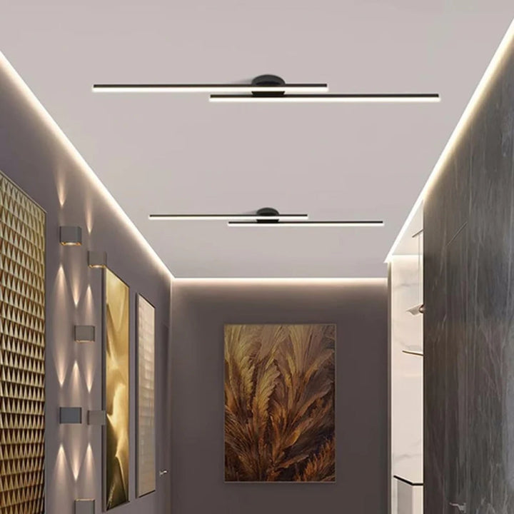 LumiLine: Moderno lampadario a LED a forma allungata con distribuzione omogenea della luce – per corridoi e interni