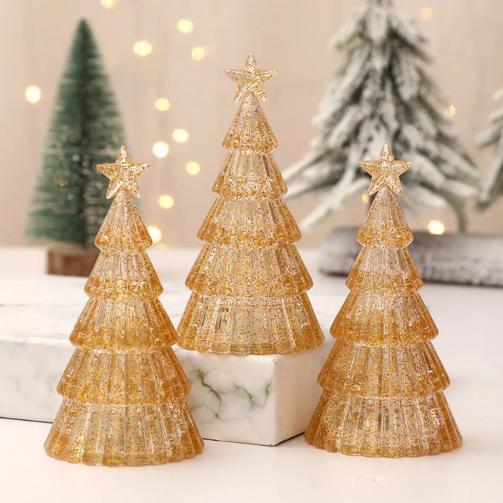 LumiPine™ – Albero di Natale illuminato in vetro argentato