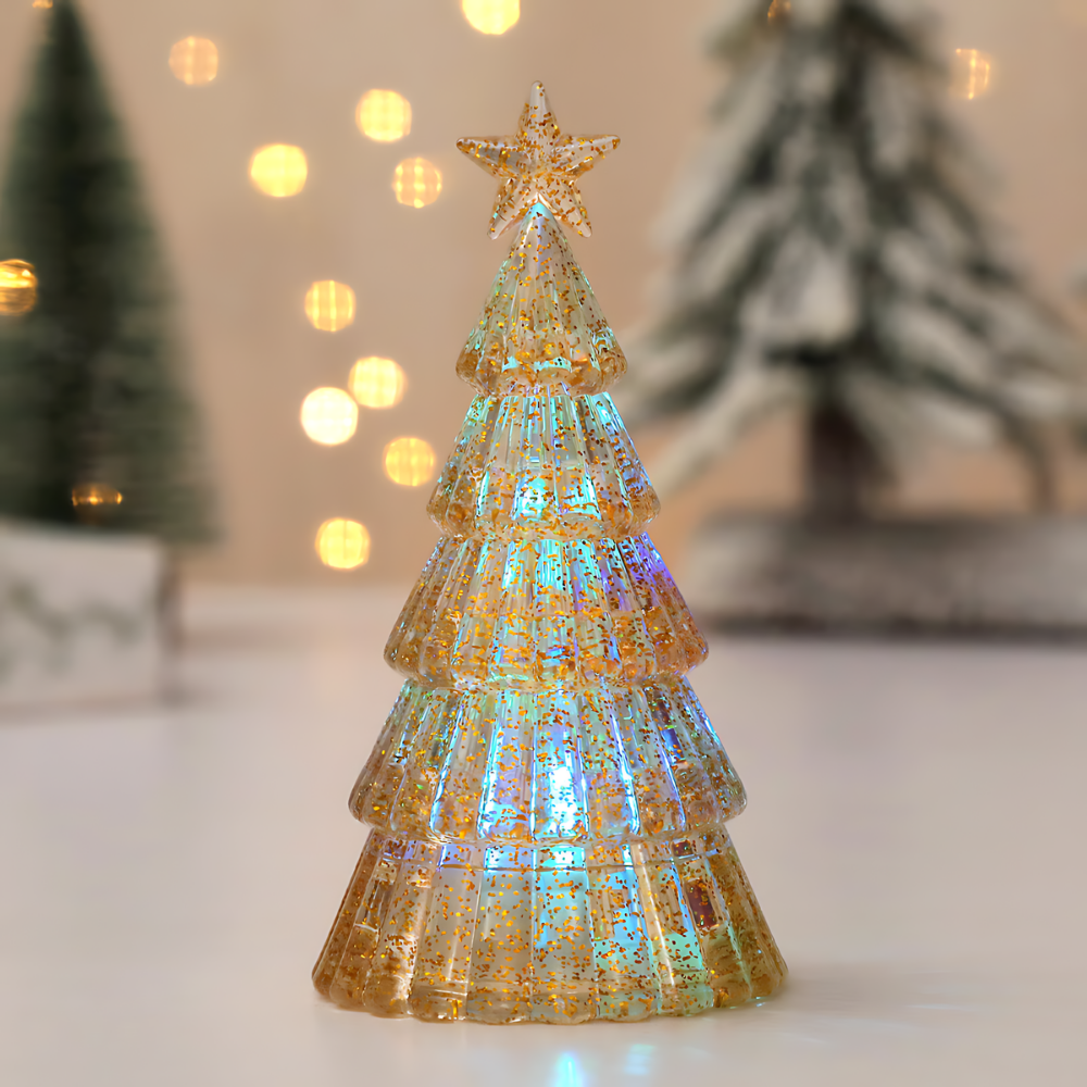 LumiPine™ – Albero di Natale illuminato in vetro argentato