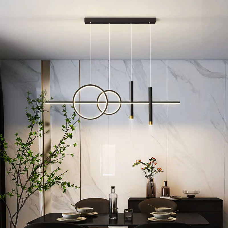 LumiRond: Lampada a sospensione LED con anelli – Lampada moderna per tavoli da pranzo in spazi eleganti