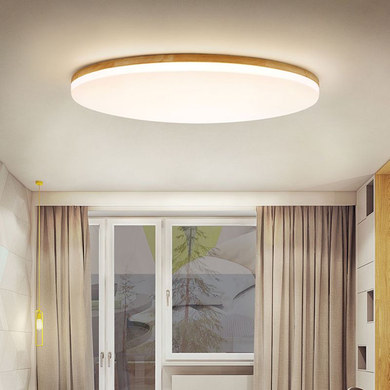 LumiSchale: Moderno Lampadario LED in Legno e Acrilico – Dimmerabile per Soggiorno e Camera da Letto