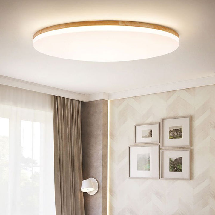 LumiSchale: Moderno Lampadario LED in Legno e Acrilico – Dimmerabile per Soggiorno e Camera da Letto