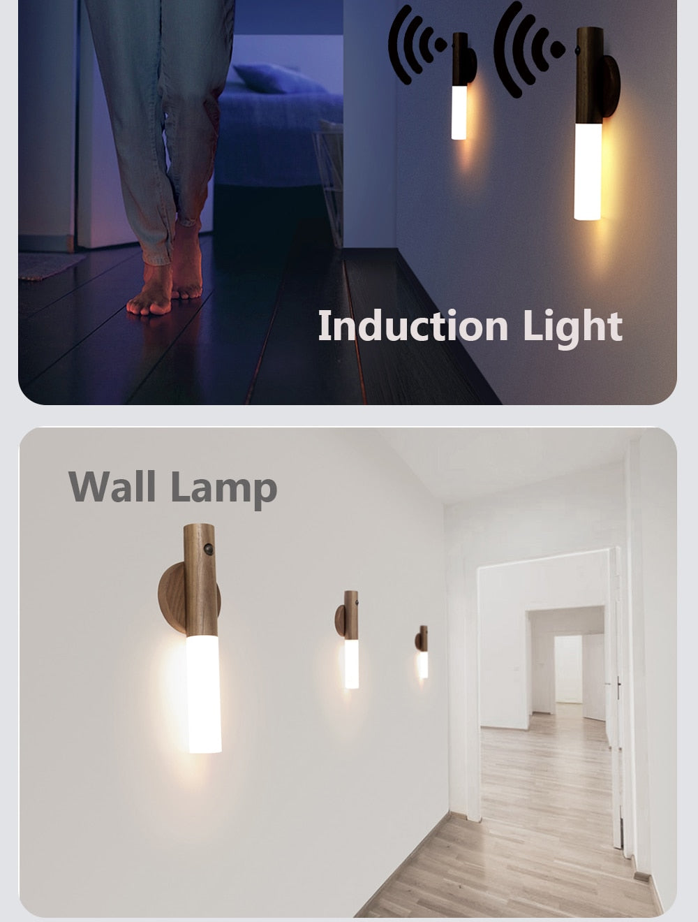 LumiSense: Applique LED con sensore di movimento – Luce notturna ricaricabile e illuminazione a risparmio energetico