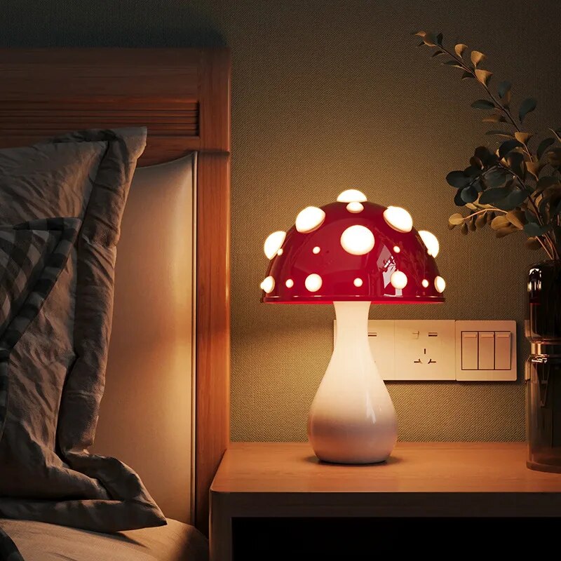 LumiShroom: Lampada da tavolo a LED a forma di fungo – Luce decorativa bianco caldo per camera da letto e soggiorno