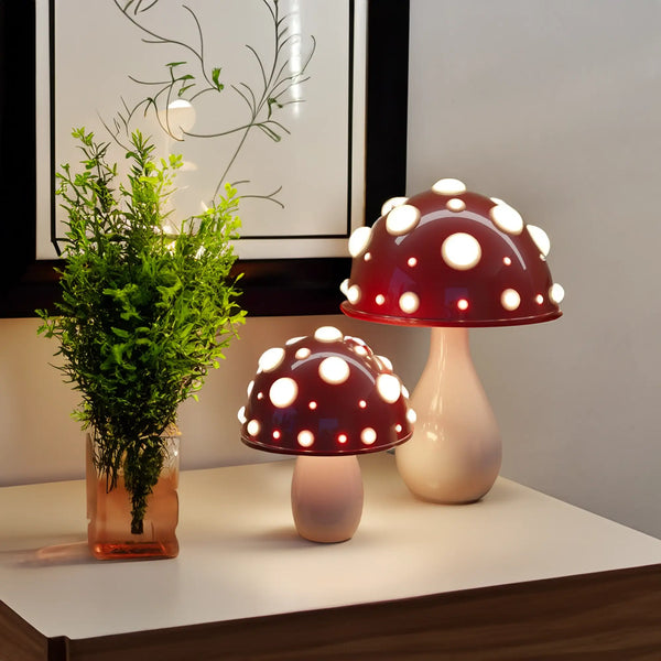 LumiShroom: Lampada da tavolo a LED a forma di fungo – Luce decorativa bianco caldo per camera da letto e soggiorno