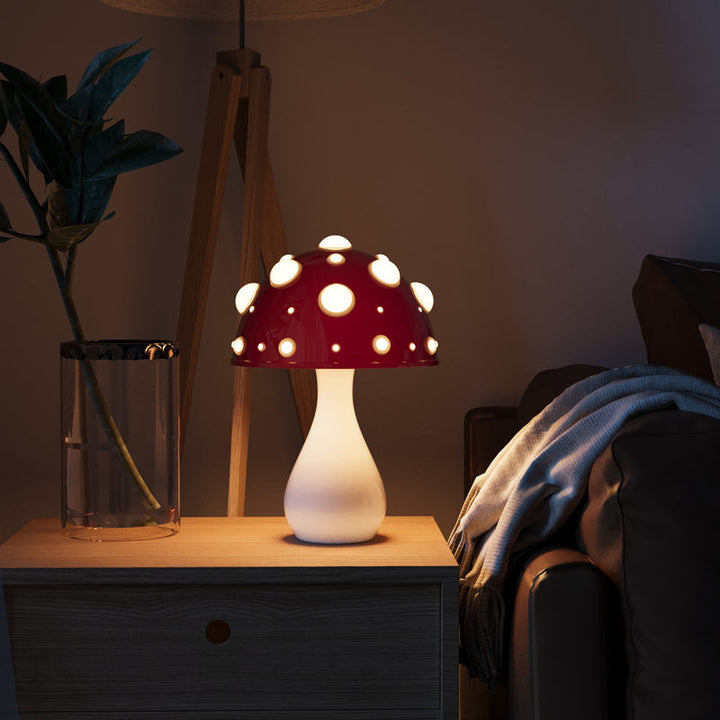 LumiShroom: Lampada da tavolo a LED a forma di fungo – Luce decorativa bianco caldo per camera da letto e soggiorno