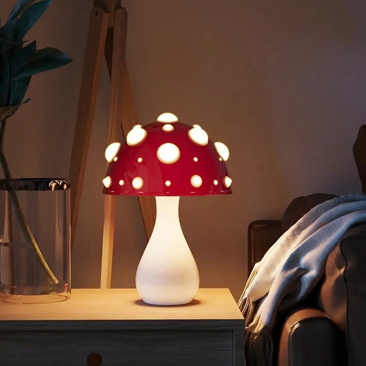 LumiShroom: Lampada da tavolo a LED a forma di fungo – Luce decorativa bianco caldo per camera da letto e soggiorno