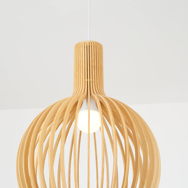 LumiVogel: Lampada a sospensione in legno a forma di uccello – Luce decorativa per soggiorno e sala da pranzo