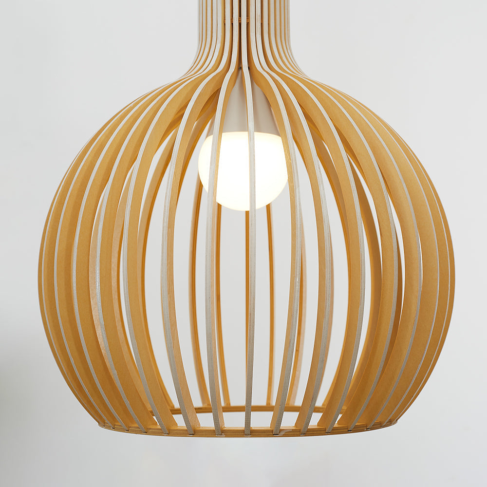 LumiVogel: Lampada a sospensione in legno a forma di uccello – Luce decorativa per soggiorno e sala da pranzo