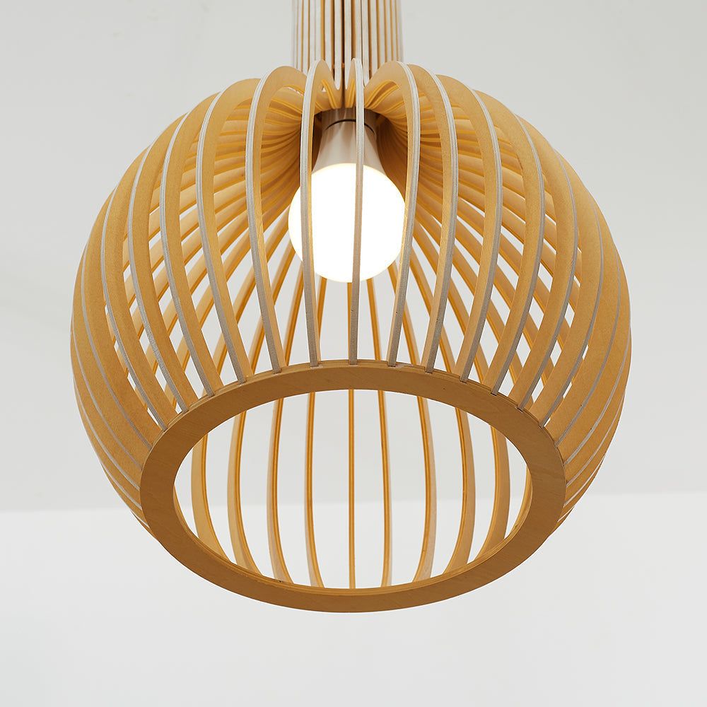 LumiVogel: Lampada a sospensione in legno a forma di uccello – Luce decorativa per soggiorno e sala da pranzo