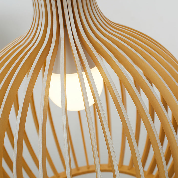 LumiVogel: Lampada a sospensione in legno a forma di uccello – Luce decorativa per soggiorno e sala da pranzo