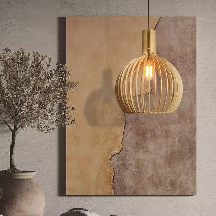 LumiVogel: Lampada a sospensione in legno a forma di uccello – Luce decorativa per soggiorno e sala da pranzo
