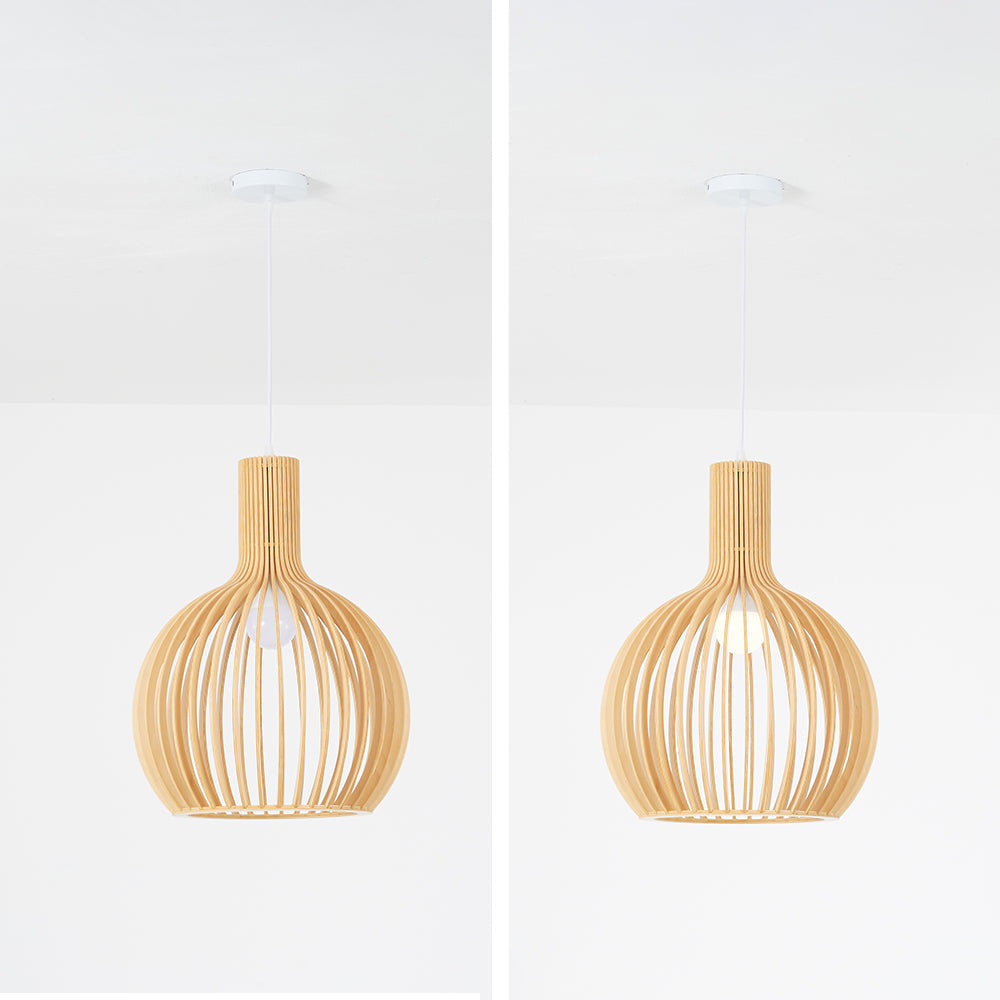 LumiVogel: Lampada a sospensione in legno a forma di uccello – Luce decorativa per soggiorno e sala da pranzo