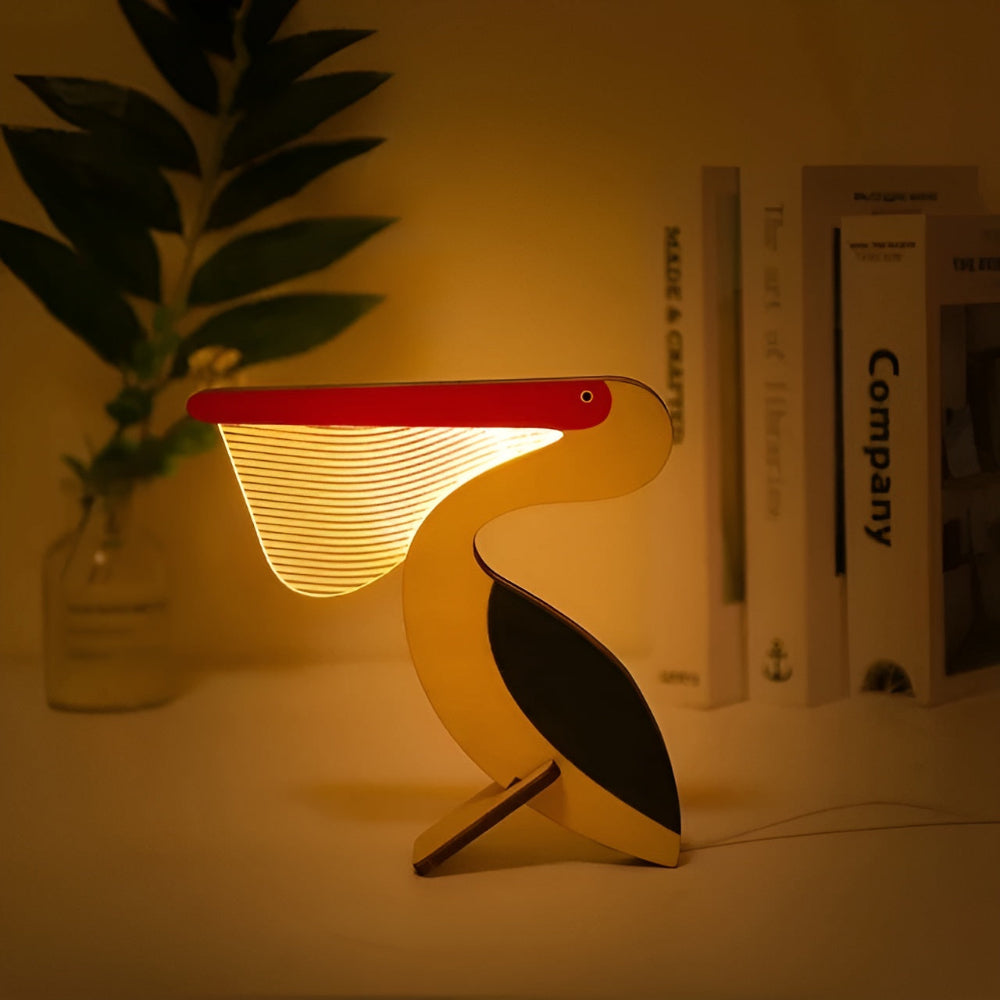 LumiZoo: Lampada da tavolo per bambini in legno con luce notturna LED e adorabili motivi animali – per camerette e stanze per neonati