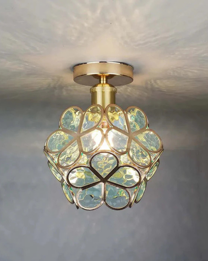 LuminaFiore: Lampada da soffitto LED moderna con forma di fiore in acrilico e luce ambientale calda – per corridoio e camera da letto