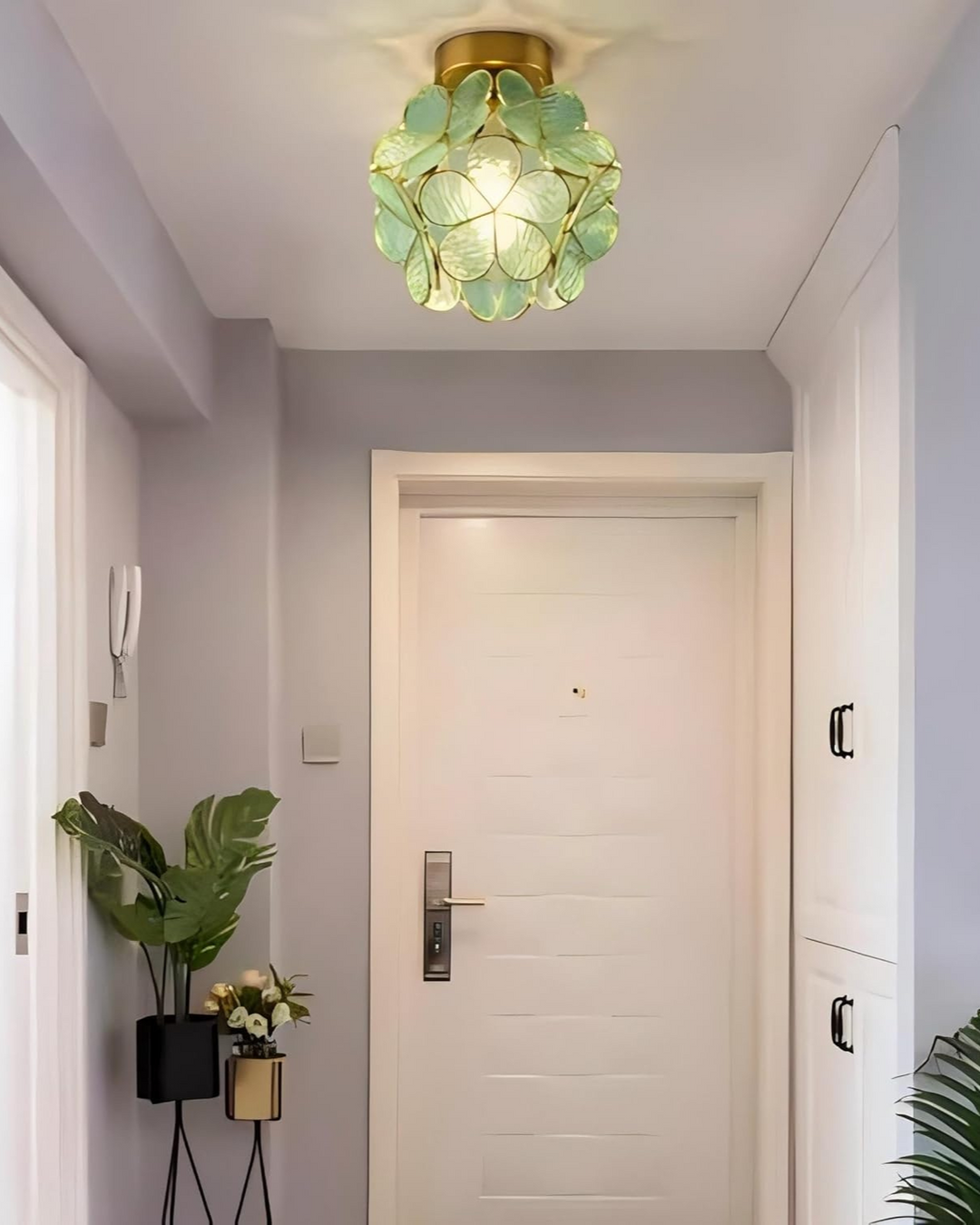LuminaFiore: Lampada da soffitto LED moderna con forma di fiore in acrilico e luce ambientale calda – per corridoio e camera da letto