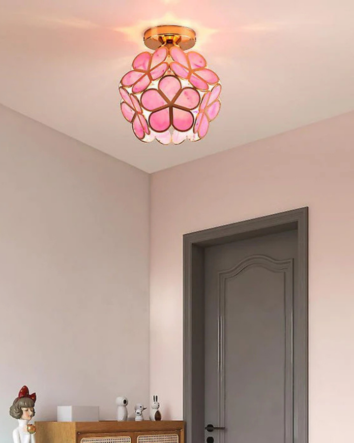 LuminaFiore: Lampada da soffitto LED moderna con forma di fiore in acrilico e luce ambientale calda – per corridoio e camera da letto