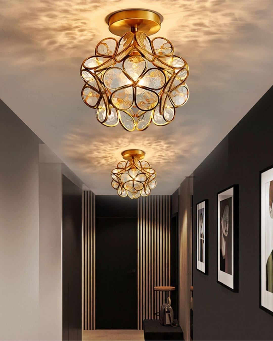 LuminaFiore: Lampada da soffitto LED moderna con forma di fiore in acrilico e luce ambientale calda – per corridoio e camera da letto