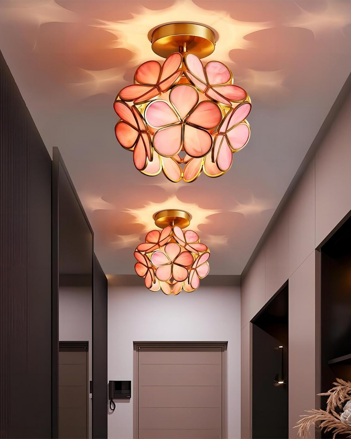LuminaFiore: Lampada da soffitto LED moderna con forma di fiore in acrilico e luce ambientale calda – per corridoio e camera da letto
