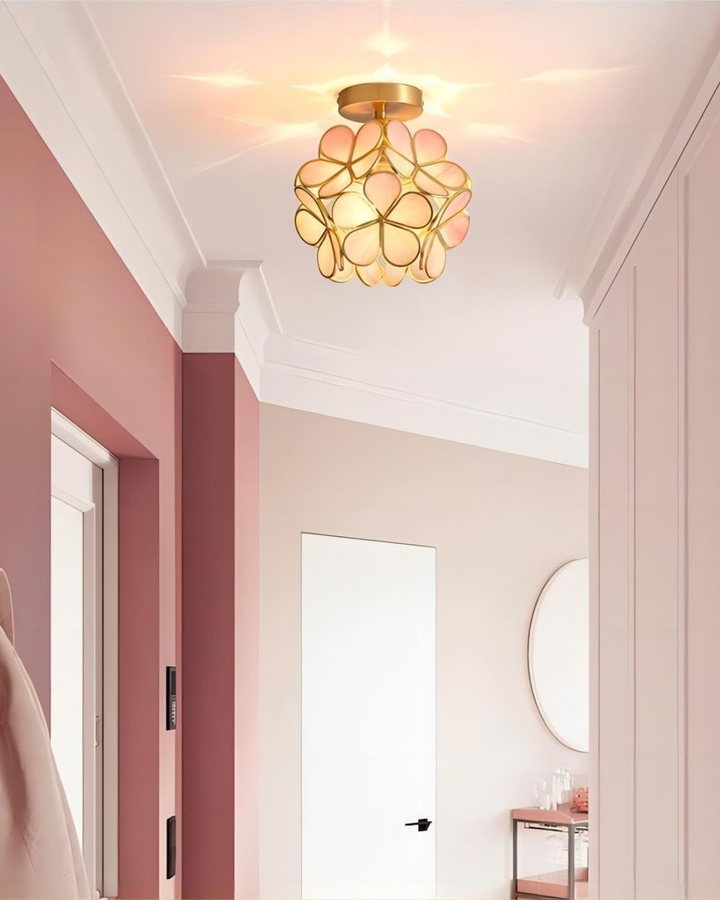 LuminaFiore: Lampada da soffitto LED moderna con forma di fiore in acrilico e luce ambientale calda – per corridoio e camera da letto