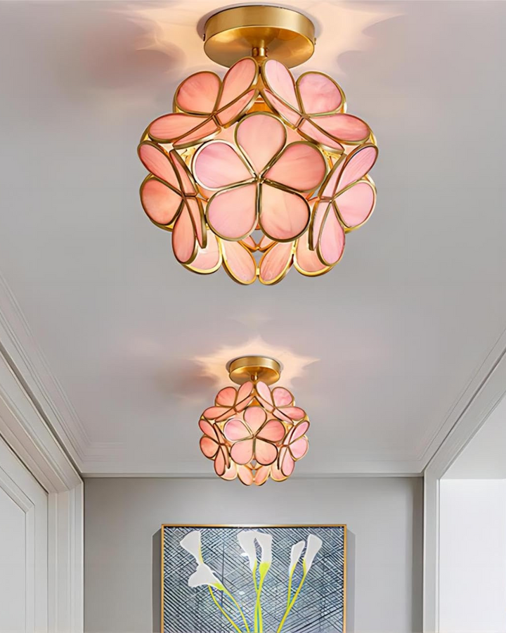 LuminaFiore: Lampada da soffitto LED moderna con forma di fiore in acrilico e luce ambientale calda – per corridoio e camera da letto