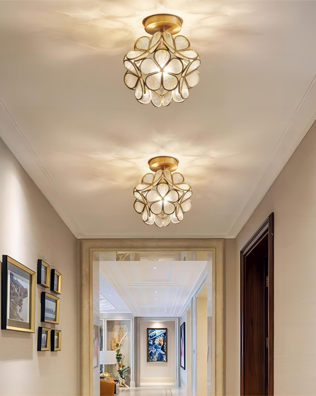 LuminaFiore: Lampada da soffitto LED moderna con forma di fiore in acrilico e luce ambientale calda – per corridoio e camera da letto