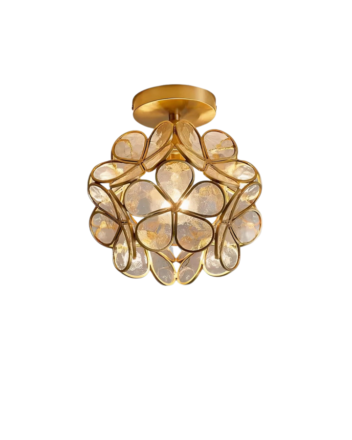 LuminaFiore: Lampada da soffitto LED moderna con forma di fiore in acrilico e luce ambientale calda – per corridoio e camera da letto