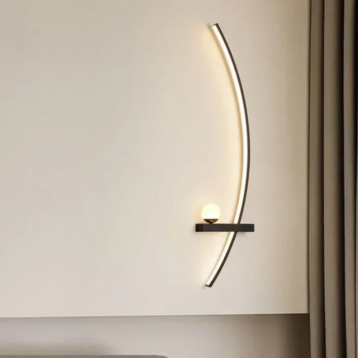 LumoArc: Elegante applique LED in ottone curvato 2 fiamme minimalista – ideale per soggiorno e studio