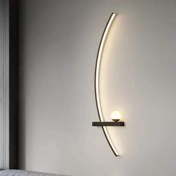 LumoArc: Elegante applique LED in ottone curvato 2 fiamme minimalista – ideale per soggiorno e studio