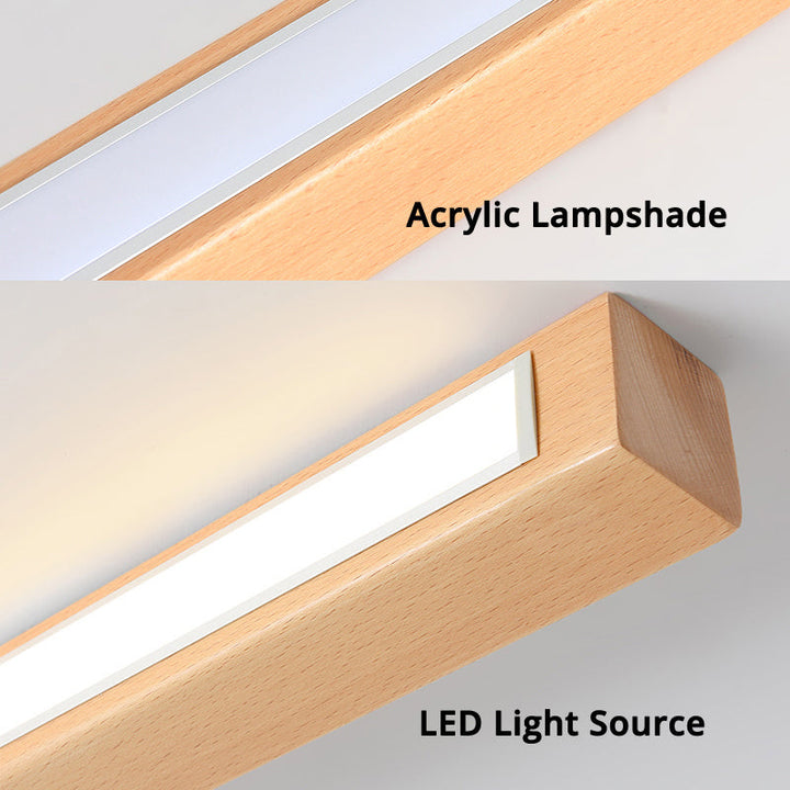 LumoLine: Moderna Lampada da Soffitto LED in Legno – 3 Modalità di Colore per Camera da Letto e Soggiorno