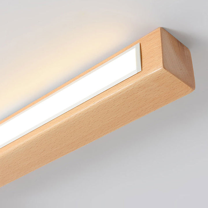 LumoLine: Moderna Lampada da Soffitto LED in Legno – 3 Modalità di Colore per Camera da Letto e Soggiorno