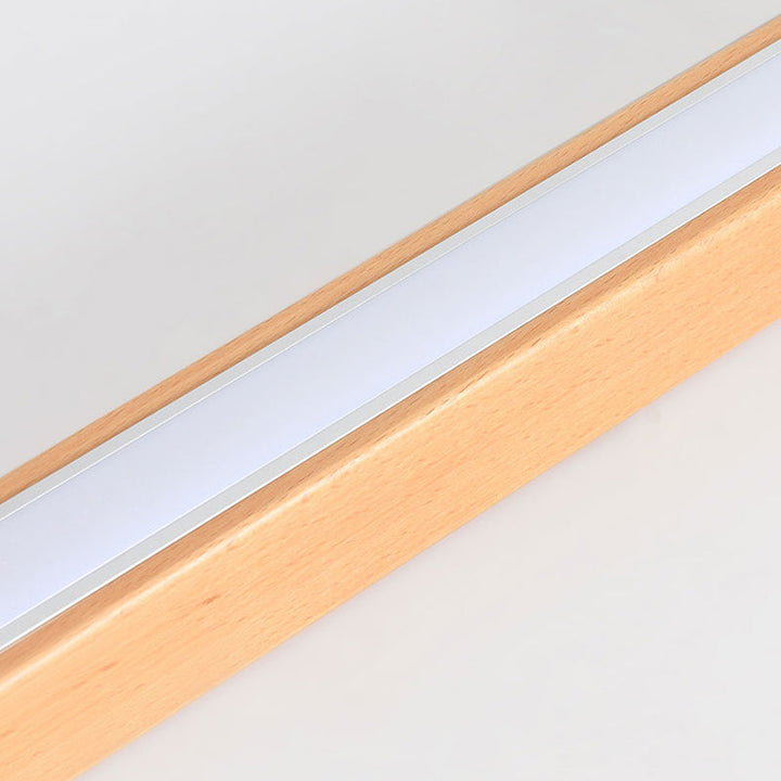LumoLine: Moderna Lampada da Soffitto LED in Legno – 3 Modalità di Colore per Camera da Letto e Soggiorno