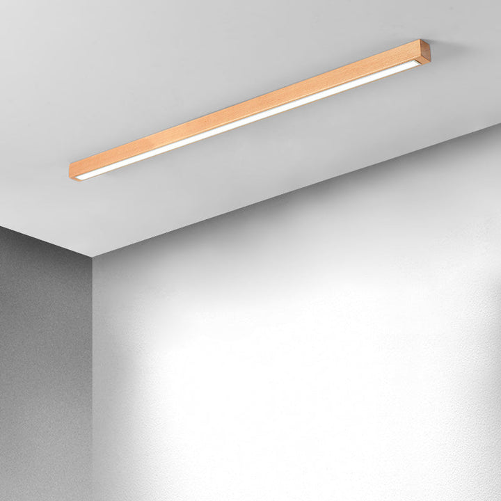 LumoLine: Moderna Lampada da Soffitto LED in Legno – 3 Modalità di Colore per Camera da Letto e Soggiorno