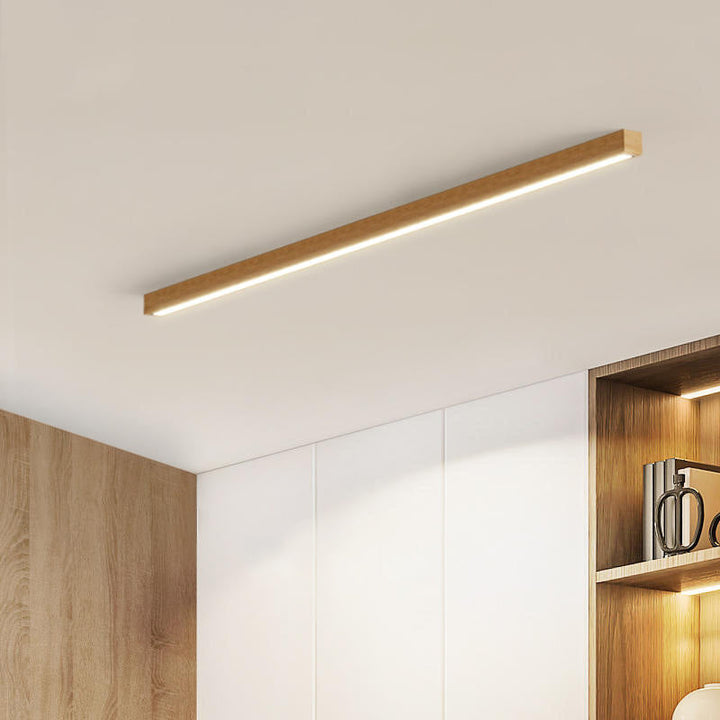LumoLine: Moderna Lampada da Soffitto LED in Legno – 3 Modalità di Colore per Camera da Letto e Soggiorno