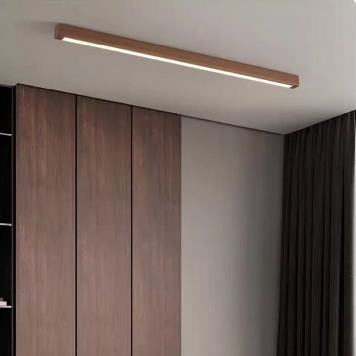 LumoLine: Moderna Lampada da Soffitto LED in Legno – 3 Modalità di Colore per Camera da Letto e Soggiorno