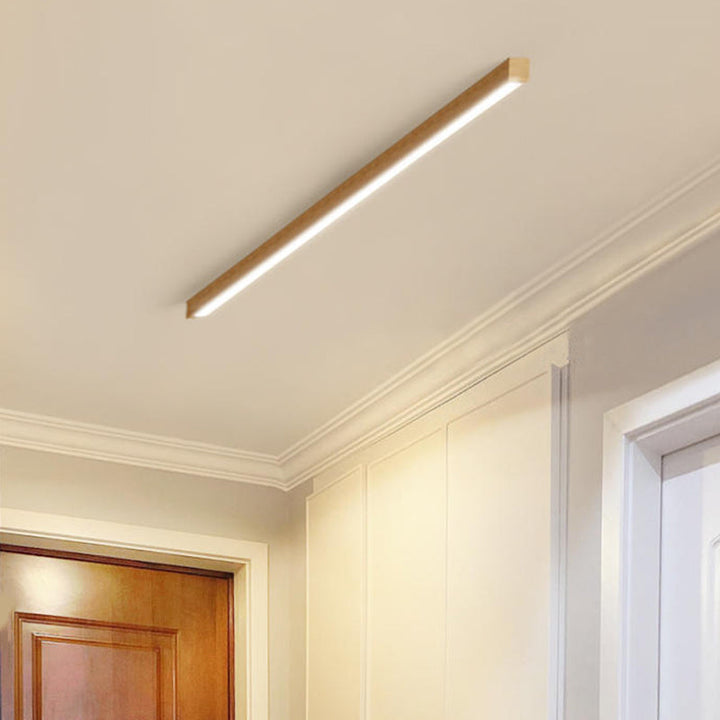 LumoLine: Moderna Lampada da Soffitto LED in Legno – 3 Modalità di Colore per Camera da Letto e Soggiorno