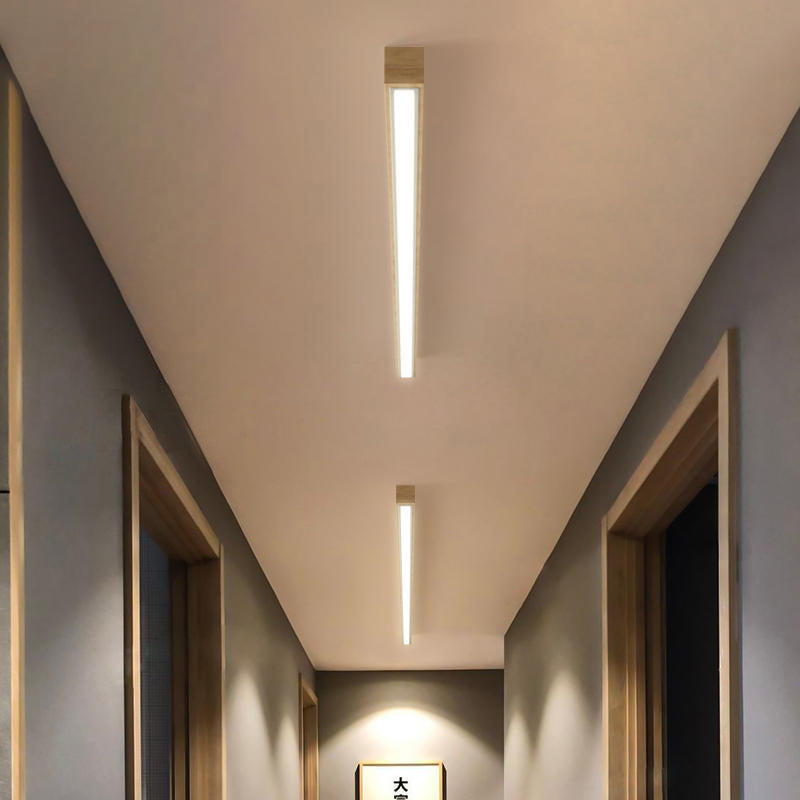 LumoLine: Moderna Lampada da Soffitto LED in Legno – 3 Modalità di Colore per Camera da Letto e Soggiorno