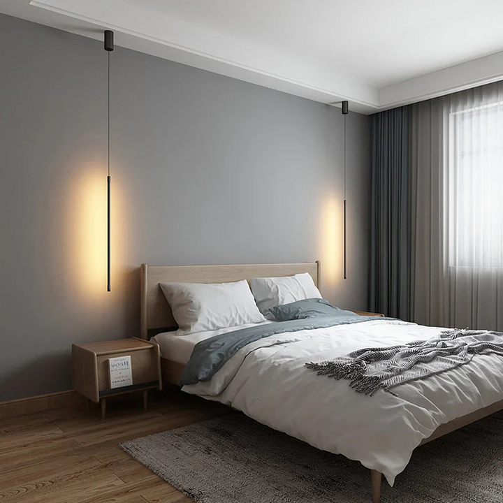 LumoLinea: Sottile lampada a sospensione LED in alluminio – per sala da pranzo e cucina