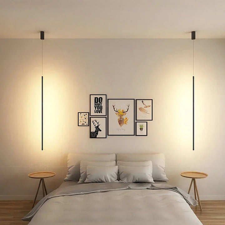 LumoLinea: Sottile lampada a sospensione LED in alluminio – per sala da pranzo e cucina