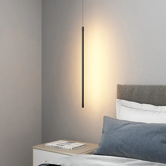 LumoLinea: Sottile lampada a sospensione LED in alluminio – per sala da pranzo e cucina