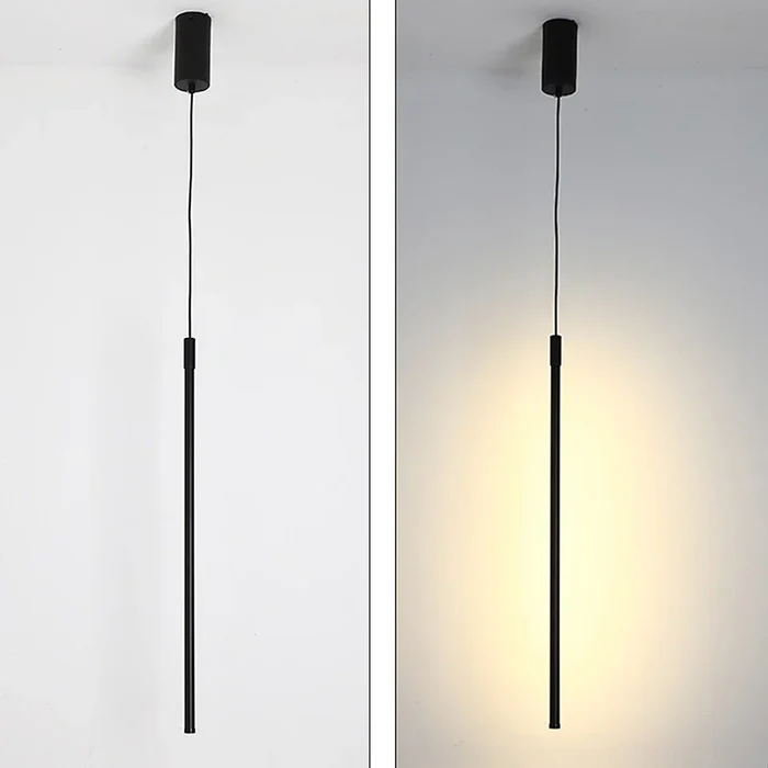 LumoLinea: Sottile lampada a sospensione LED in alluminio – per sala da pranzo e cucina