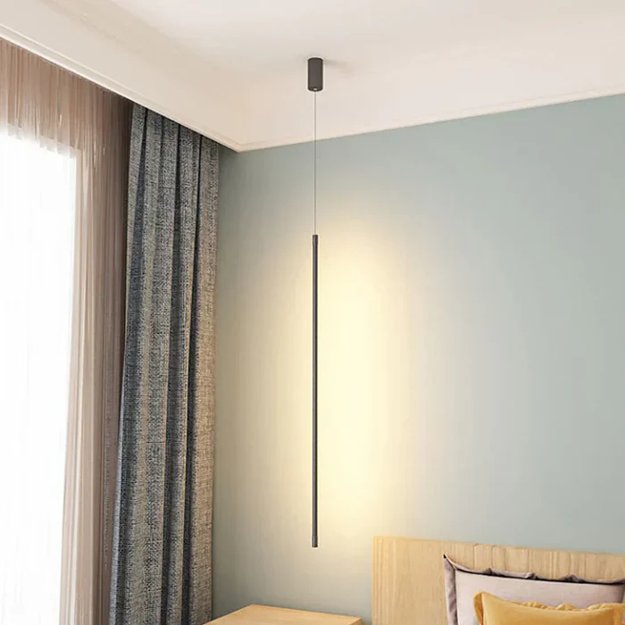 LumoLinea: Sottile lampada a sospensione LED in alluminio – per sala da pranzo e cucina