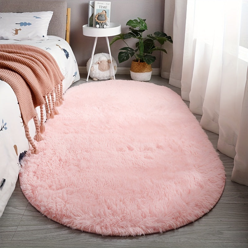 LumoNiva: Tappeto moderno ovale dallo stile neutro, confortevole sotto i piedi – per camere da letto e spazi piccoli