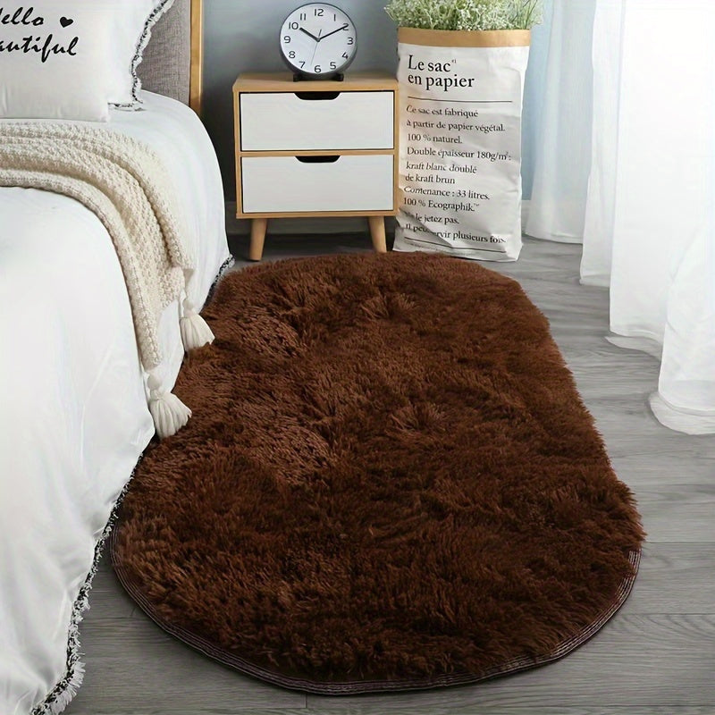 LumoNiva: Tappeto moderno ovale dallo stile neutro, confortevole sotto i piedi – per camere da letto e spazi piccoli