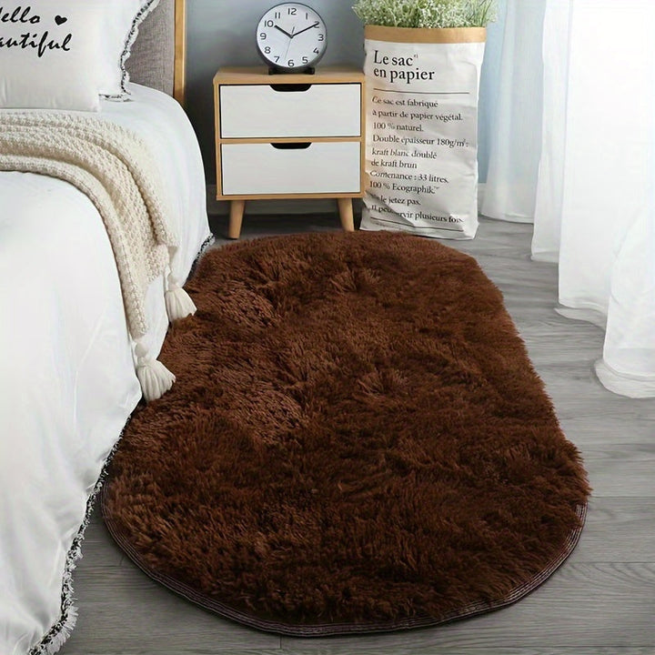 LumoNiva: Tappeto moderno ovale dallo stile neutro, confortevole sotto i piedi – per camere da letto e spazi piccoli