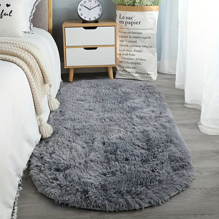 LumoNiva: Tappeto moderno ovale dallo stile neutro, confortevole sotto i piedi – per camere da letto e spazi piccoli
